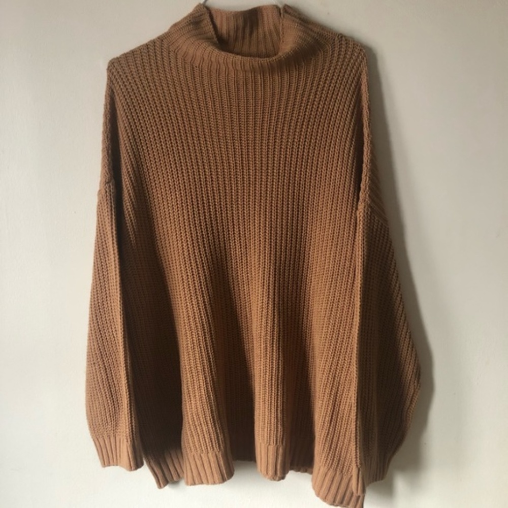 ❤️American Eagle Oversized Ribbed Mock Neck Sweater Long Line - Picture 7 of 10